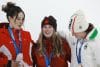 La esquiadora canadiense Megan Oldham (180.75) se hizo con el oro en la final de 'big air' de esquí acrobático de los Juegos de Milán Cortina 2026, en un podio que completaron la china Eileen Gu (179.00) y la italiana Flora Tabanelli (178.25). EFE/EPA/ALEX PLAVEVSKI