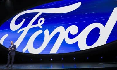 Imagen de archivo del logo de Fordm en un evento en Detroit, Michigan. EFE/Tannen Maury