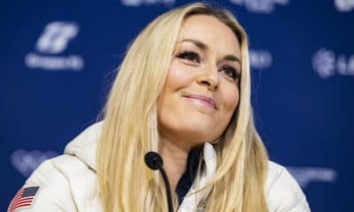 La esquiadora estadounidense Lindsey Vonn, durante una rueda de prensa con motivo de los Juegos de Invierno Milano Cortina 2026. EFE/JEAN-CHRISTOPHE BOTT