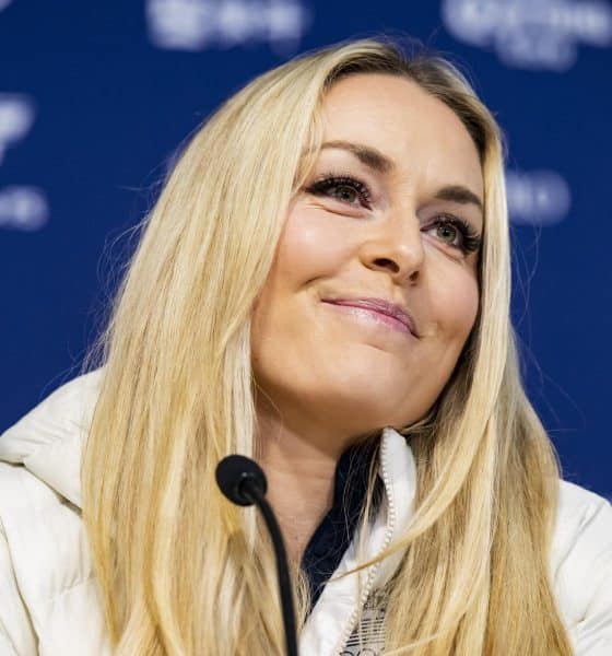 La esquiadora estadounidense Lindsey Vonn, durante una rueda de prensa con motivo de los Juegos de Invierno Milano Cortina 2026. EFE/JEAN-CHRISTOPHE BOTT