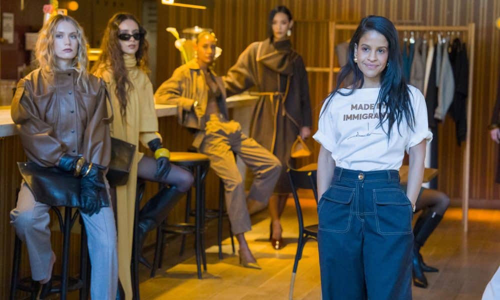 Modelos utilizan prendas de la diseñadora dominicana Dwarmis Concepción durante la Semana de la Moda de Nueva York este viernes, en Nueva York (Estados Unidos). EFE/ Angel Colmenares