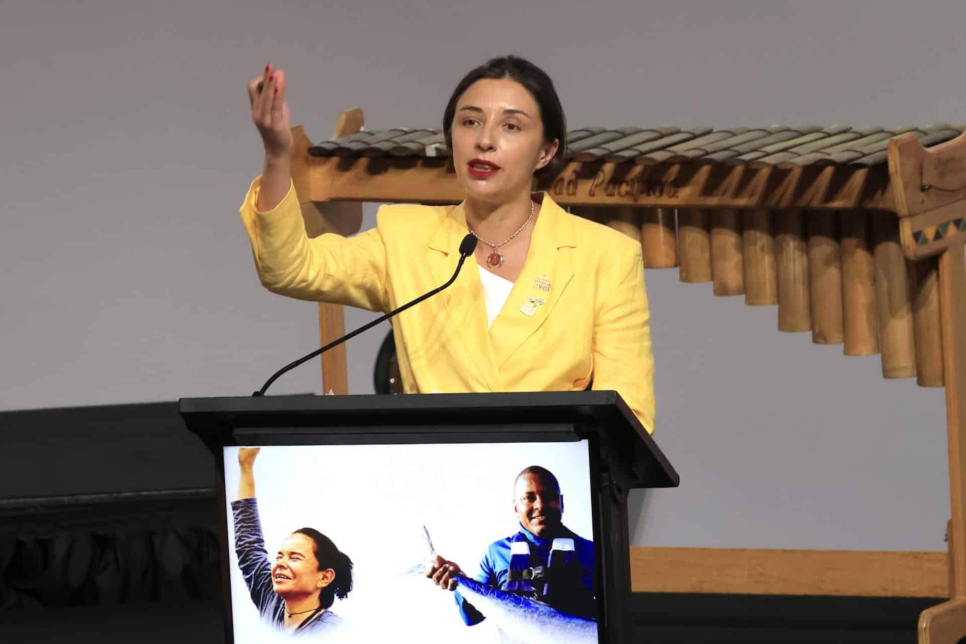 La ministra de Agricultura y Desarrollo Rural de Colombia, Martha Carvajalino, habla durante la instalación de la II Conferencia Internacional de Reforma Agraria y Desarrollo Rural este martes, en Cartagena de Indias (Colombia). EFE/ Ricardo Maldonado Rozo