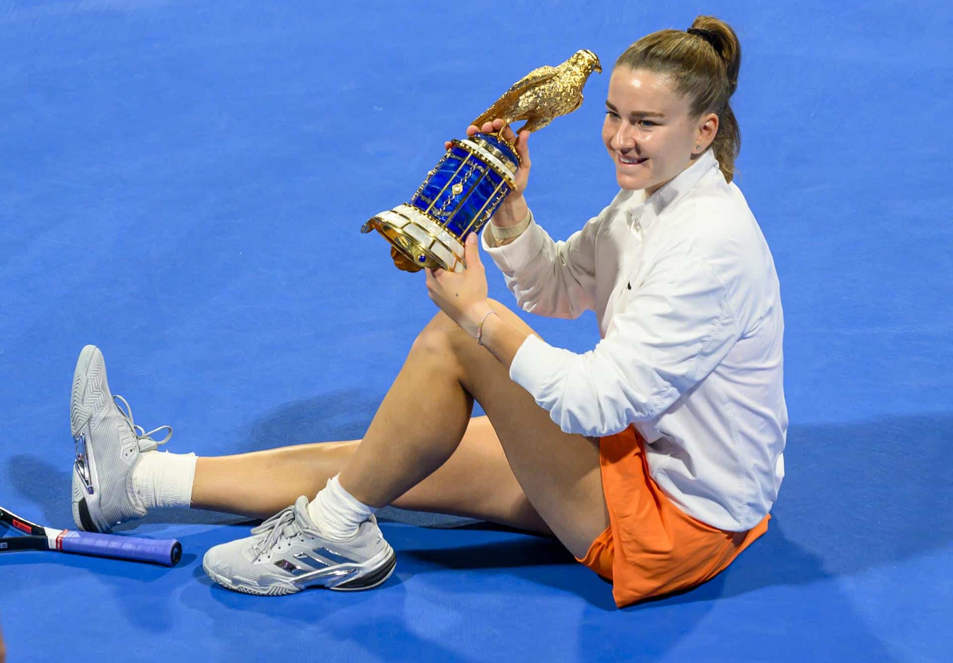 La checa Karolina Muchova en la final del WTA 1.000 de Doha. EFE/EPA/NOUSHAD THEKKAYIL