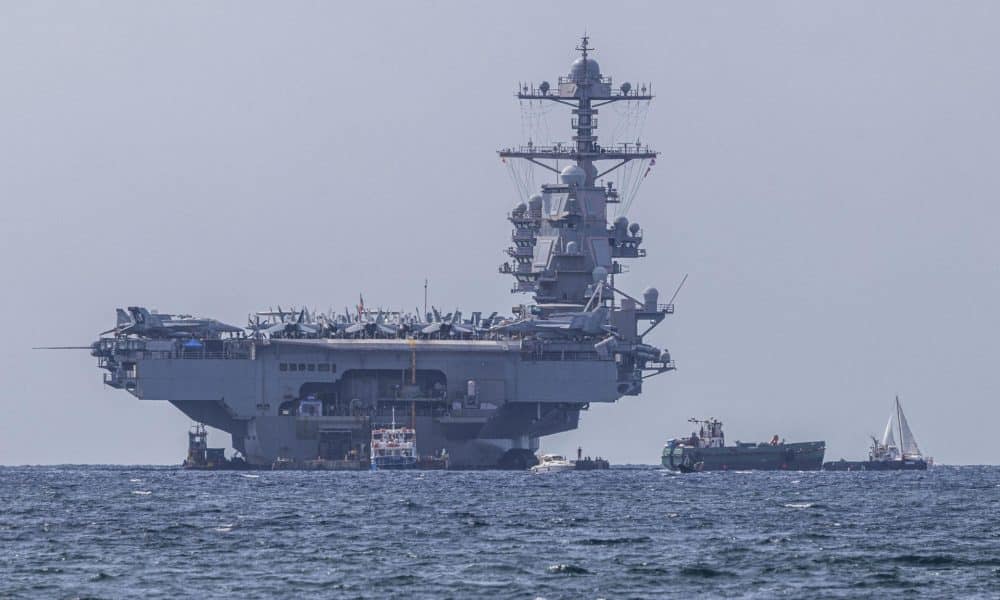 Fotografía de archivo del portaviones estadounidense USS Gerald R. Ford. EFE/ Cati Cladera