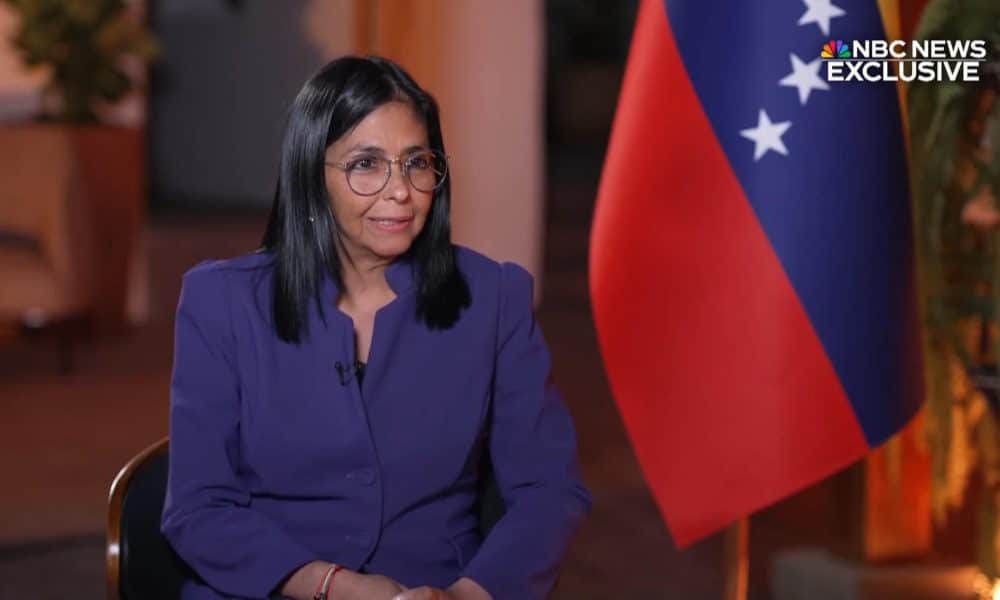 Captura de video cedida por NBC News que muestra a la presidenta encargada de Venezuela, Delcy Rodríguez, en Caracas (Venezuela). EFE/ Kristen Welker / NBC News /SOLO USO EDITORIAL/ NO VENTAS/ SOLO DISPONIBLE PARA ILUSTRAR LA NOTICIA QUE ACOMPAÑA (CRÉDITO OBLIGATORIO)
