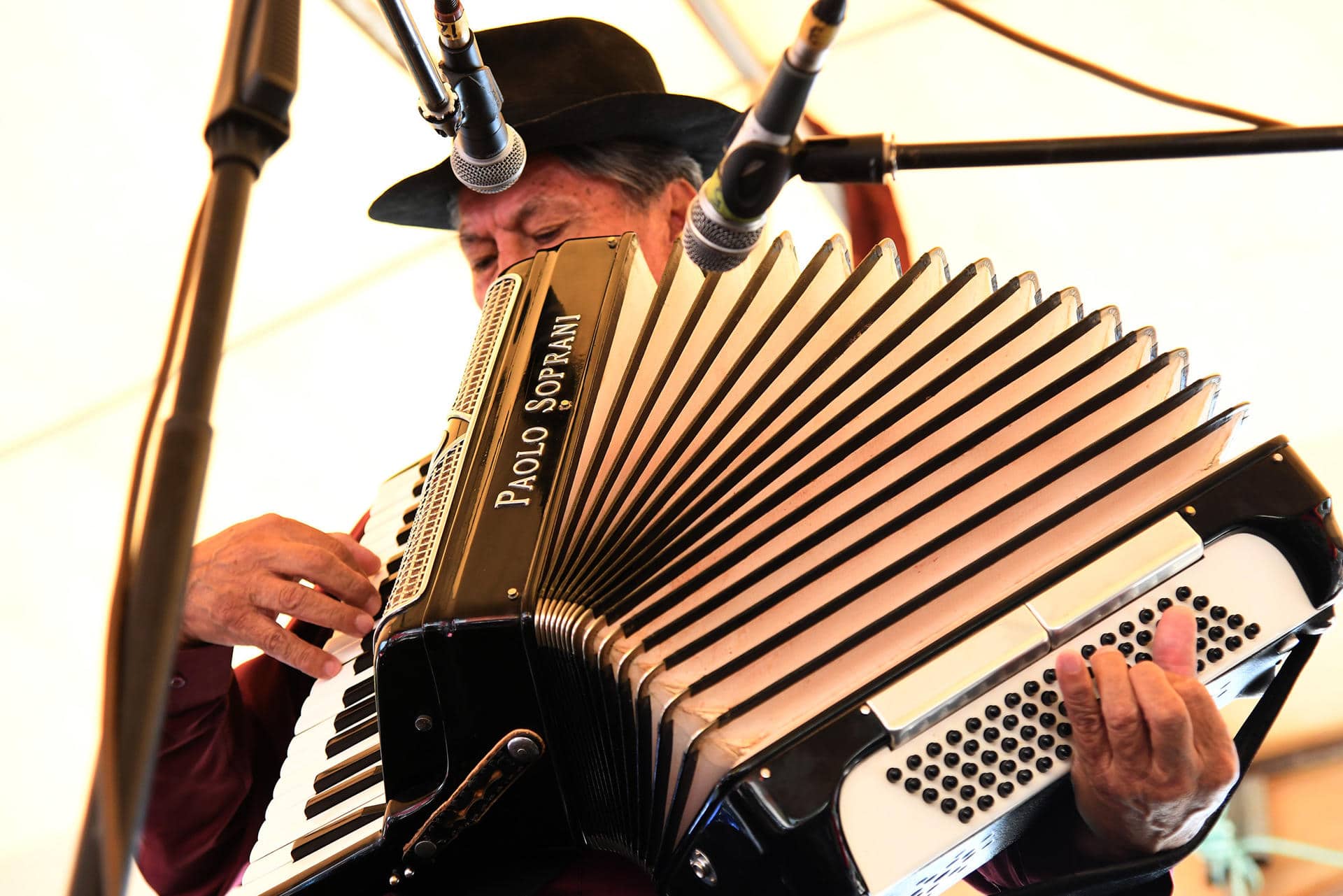 Un hombre ejecuta el acordeón durante el festival del acordeón y la concertina en el marco del Carnaval de Bolivia en la región boliviana de Cochabamba (Bolivia). EFE/ Jorge Abrego