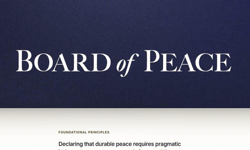 Imagen de la web de la Junta de Paz. EFE/Boarofpeace.org  -SÓLO USO EDITORIAL/SOLO USO PERMITIDO PARA ILUSTRAR LA NOTICIA QUE APARECE EN EL PIE DE FOTO (CRÉDITO OBLIGATORIO)-