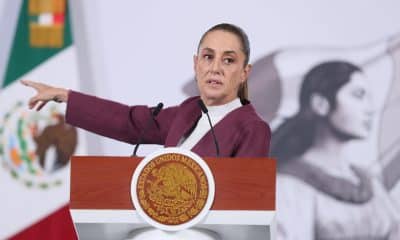 La presidenta de México, Claudia Sheinbaum, habla durante una rueda de prensa este jueves, en Palacio Nacional de del Ciudad de México (México). EFE/Mario Guzmán