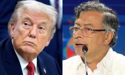 Combo de fotografías de archivo que muestran al presidente de Estados Unidos, Donald Trump (i), y al presidente de Colombia, Gustavo Petro. EFE/ Aaron Schwartz / Bienvenido Velasco/ ARCHIVO