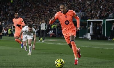 El delantero brasileño del FC Barcelona, Raphinha. EFE / Pablo Miranzo.