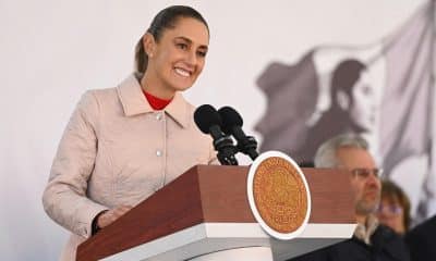 Fotografía cedida por la Presidencia de México de su mandataria, Claudia Sheinbaum, hablando durante una rueda de prensa este viernes, en Morelia (México). EFE/Presidencia de México/SOLO USO EDITORIAL/NO VENTAS/SOLO USO EDITORIAL/SOLO DISPONIBLE PARA ILUSTRAR LA NOTICIA QUE ACOMPAÑA(CRÉDITO OBLIGATORIO)