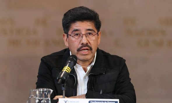 El presidente de la Suprema Corte de Justicia de la Nación de México, Hugo Aguilar Ortiz, habla en una rueda de prensa en Ciudad de México (México). Imagen de archivo. EFE/ Mario Guzmán