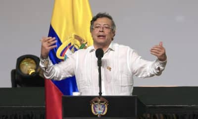 El presidente de Colombia, Gustavo Petro, habla durante la instalación de la II Conferencia Internacional de Reforma Agraria y Desarrollo Rural este martes, en Cartagena de Indias (Colombia). EFE/ Ricardo Maldonado Rozo
