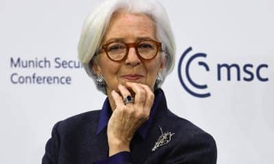 La presidenta del Banco Central Europeo (BCE), Christine Lagarde, habla durante la 62ª Conferencia de Seguridad de Múnich (CSM), en Múnich, Alemania, el 15 de febrero de 2026. EFE/EPA/RONALD WITTEK