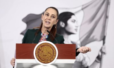La presidenta de México, Claudia Sheinbaum, habla en una rueda de prensa este jueves en Palacio Nacional de la Ciudad de México (México). EFE/José Méndez