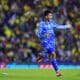 Ángel Correa, de Tigres, celebra un gol este sábado en un partido de la Liga MX entre América y Tigres en el estadio Ciudad de los Deportes, en Ciudad de México (México). EFE/ Sáshenka Gutiérrez