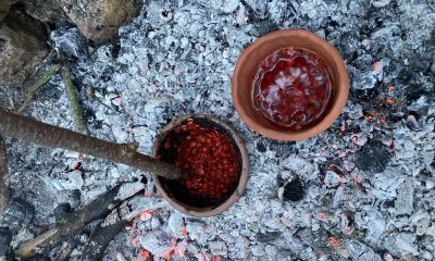 Las comunidades europeas prehistóricas utilizaban una variedad sin precedentes de productos vegetales y animales para crear comidas muy elaboradas. En la imagen, cocina experimental con réplicas de vasijas de cerámica modernas para recrear recetas prehistóricas. Imagen:  Lara González Carretero/Universidad de York (Reino Unido).