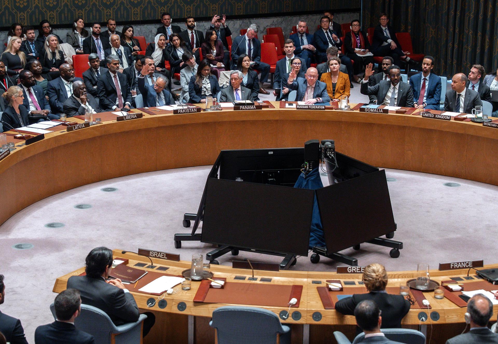 Fotografía de archivo de miembros del Consejo de Seguridad de la ONU. EFE/EPA/OLGA FEDOROVA