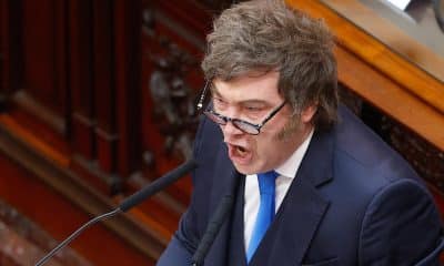 El presidente de Argentina, Javier Milei, habla durante el inicio de las sesiones ordinarias del Congreso de la Nación este domingo, en Buenos Aires (Argentina). EFE/ Juan Ignacio Roncoroni