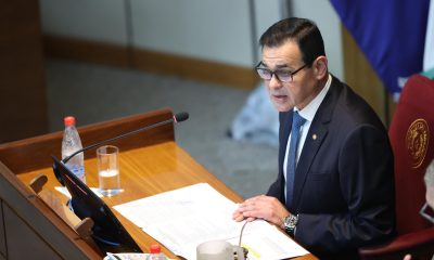El ministro de Relaciones Exteriores de Paraguay, Rubén Ramírez, habla en durante una reunión en el Congreso de Paraguay este martes, en Asunción (Paraguay). EFE/ Juan Pablo Pino