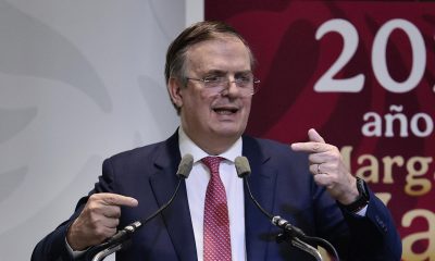 El secretario de Economía, Marcelo Ebrard, habla durante la presentación del informe sobre las consultas del T-MEC en Ciudad de México (México). Imagen de archivo. EFE/ José Méndez