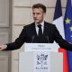 El presidente francés Emmanuel Macron, este viernes durante una conferencia de prensa conjunta con el presidente ucraniano, Volodímir Zelenski, tras sus conversaciones en el Palacio del Elíseo en París, Francia. EFE/EPA/LUDOVIC MARIN / POOL MAXPPP OUT