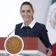 La presidenta de México, Claudia Sheinbaum, habla en una rueda de prensa este jueves en Palacio Nacional de la Ciudad de México (México). EFE/Isaac Esquivel