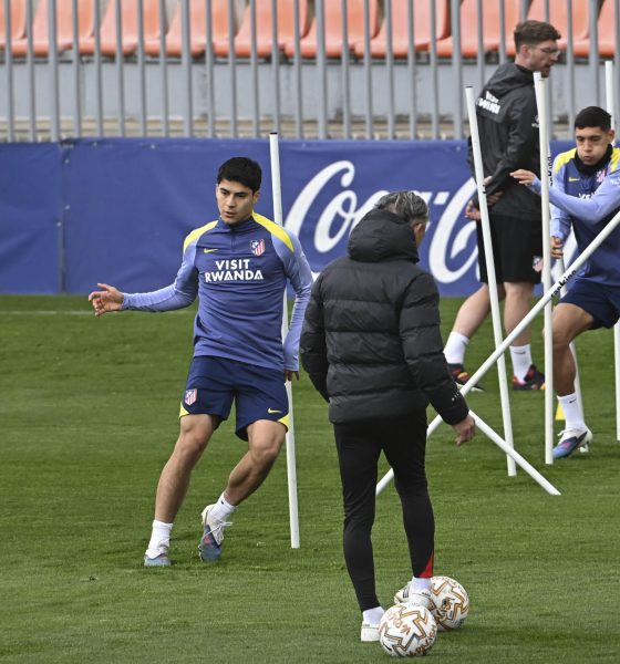 Obed Vargas, en el entrenamiento de este sábado del Atlético de Madrid. EFE/ Fernando Villar