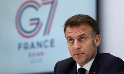 El presidente francés, Emmanuel Macron, preside una videoconferencia de los líderes del G7 para discutir las consecuencias de la guerra en Irán en la economía mundial, en medio del conflicto entre Estados Unidos e Israel con Irán, en el Palacio del Elíseo en París, Francia, el 11 de marzo de 2026. (Francia) EFE/EPA/Gonzalo Fuentes / POOL MAXPPP OUT