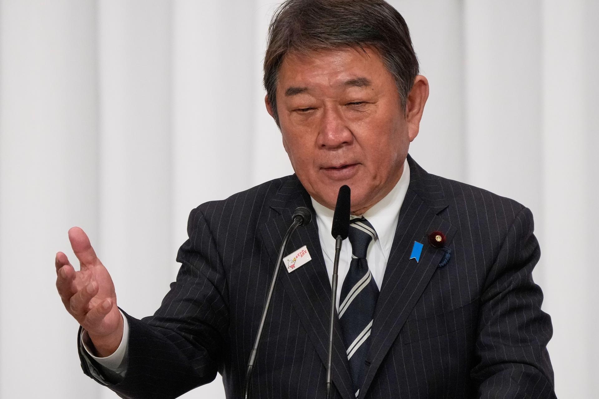 Fotografía de archivo del ministro de Exteriores japonés, Toshimitsu Motegi.
EFE/EPA/Eugene Hoshiko / POOL