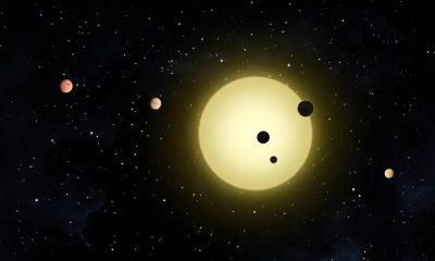 Un ejemplo de sistema planetario con múltiples planetas en órbita cercana: el sistema Kepler-11. Crédito de la representación artística: NASA/Tim Pyle. Imagen facilitada por la Universidad de Warwick.