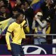 El delantero de Ecuador, John Yeboah, celebra el primer gol del combinado ecuatoriano durante el partido amistoso que los combinados nacionales de Marruecos y Ecuador disputaron el viernes en el estadio Metropolitano, en Madrid. EFE/Sergio Pérez