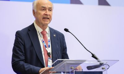El secretario General de la Conferencia de Ministros de Justicia de los Países Iberoamericanos (COMJIB), Enrique Gil, habla durante la inauguración de la XXIV Asamblea plenaria de la COMJIB este jueves, en ciudad de Panamá (Panamá). EFE/ Bienvenido Velasco