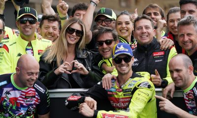 El piloto de Pertamina Enduro VR46 Racing el italiano Fabio Di Giannantonio celebra la 'ple' lograda en el Circuito de las Américas en Austin, Texas. Estados Unidos) EFE/EPA/DUSTIN SAFRANEK