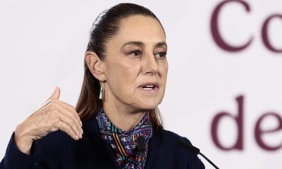 La presidenta de México, Claudia Sheinbaum, habla durante una rueda de prensa en Palacio Nacional de la Ciudad de México (México). Imagen de archivo. EFE/José Méndez
