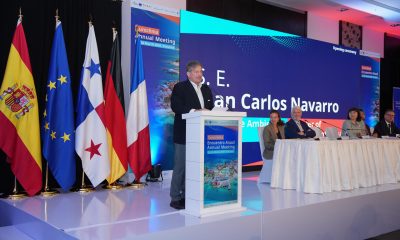 Fotografía cedida por el Ministerio de Ambiente de Panamá que muestra al ministro de Ambiente de Panamá, Juan Carlos Navarro participando este martes, en el Encuentro Anual de Euroclima 2026, en Ciudad de Panamá (Panamá). EFE/ Ministerio de Ambiente de Panamá