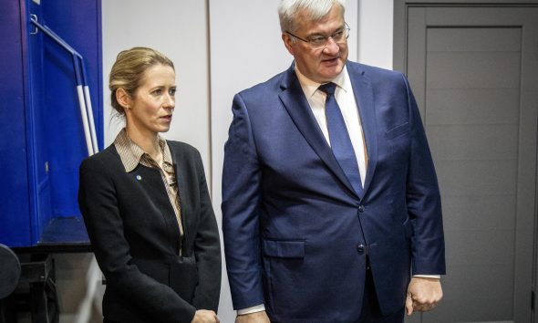 La alta representante de la Unión Europea para Asuntos Exteriores, Kaja Kallas, junto al ministro ucraniano de Exteriores, Andrí Sibiga. EFE/EPA/UKRAINE FOREIGN MINISTRY PRESS SERVICE HANDOUT HANDOUT EDITORIAL USE ONLY/NO SALES