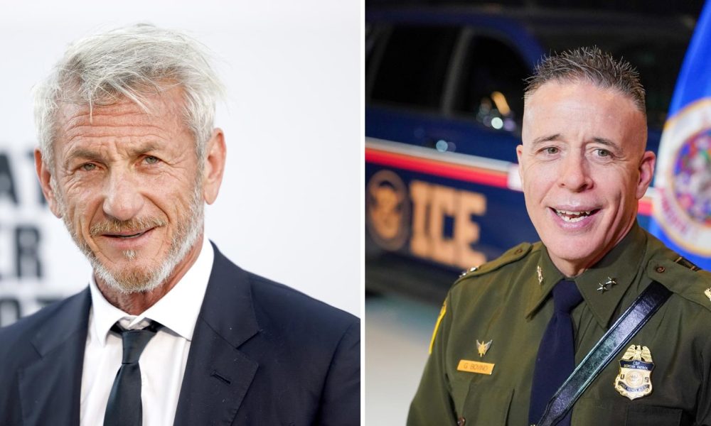 Composición de dos fotografías de archivo donde aparece el actor y director Sean Penn (i) y el jefe de la Oficina de Aduanas y Protección Fronteriza de EE.UU. (CBP) en California, Greg Bovino.  EFE/C. Brehman/C. Lassig