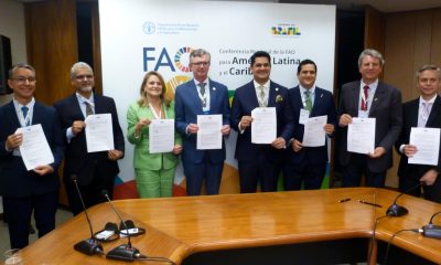Firma de un acuerdo celebrada en la sede del Ministerio de Relaciones Exteriores de Brasil este jueves, en Brasilia (Brasil). EFE/ AEBE /SOLO USO EDITORIAL NO VENTAS /SOLO DISPONIBLE PARA ILUSTRAR LA NOTICIA QUE ACOMPAÑA (CRÉDITO OBLIGATORIO)