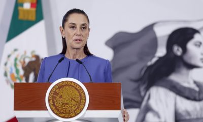 La presidenta de México, Claudia Sheinbaum, habla durante una rueda de prensa este miércoles en Palacio Nacional de la Ciudad de México (México). EFE/Sáshenka Gutiérrez