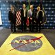 De izquierda a derecha: Marco Peronaci (embajador de Italia en Estados Unidos), Jared Isaacman (administrador de la NASA), Adolfo Urso (ministro de Empresa y Made in Italy) y Teodoro Valente (presidente de la Agencia Espacial Italiana) tras la firma del acuerdo. EFE/ Ministerio de Empresa italiano / SOLO USO EDITORIAL/SOLO DISPONIBLE PARA ILUSTRAR LA NOTICIA QUE ACOMPAÑA (CRÉDITO OBLIGATORIO)