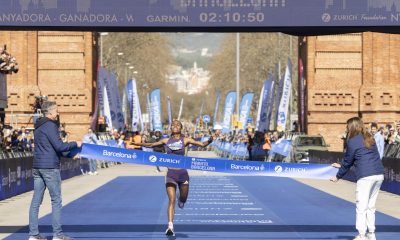 La etíope Fotyen Tesfay, que debutaba en la distancia, destrozó el récord femenino del Zurich Maratón de Barcelona con un tiempo oficial de 2 horas, 10 minutos y 53 segundos. EFE/Marta Pérez