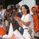 La candidata presencial, Keiko Fujimori, celebra el Día Internacional de la Mujer, y el 16 aniversario del partido político Fuerza Popular este domingo, en el distrito de San Juan de Lurigancho en Lima (Perú). EFE/ Renato Pajuelo