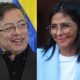 Combo de fotografías de archivo que muestran al Presidente de Colombia, Gustavo Petro (i), y a la presidenta encargada de Venezuela, Delcy Rodríguez. EFE/ Lenin Nolly/ Miguel Gutiérrez