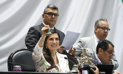 Fotografía cedida hoy, por la Cámara de Diputados, de su presidenta Kenia López durante una sesión de trabajo este miércoles, en Ciudad de México (México). EFE/Cámara de Diputados/SOLO USO EDITORIAL/NO VENTAS/SOLO DISPONIBLE PARA ILUSTRAR LA NOTICIA QUE ACOMPAÑA(CRÉDITO OBLIGATORIO)