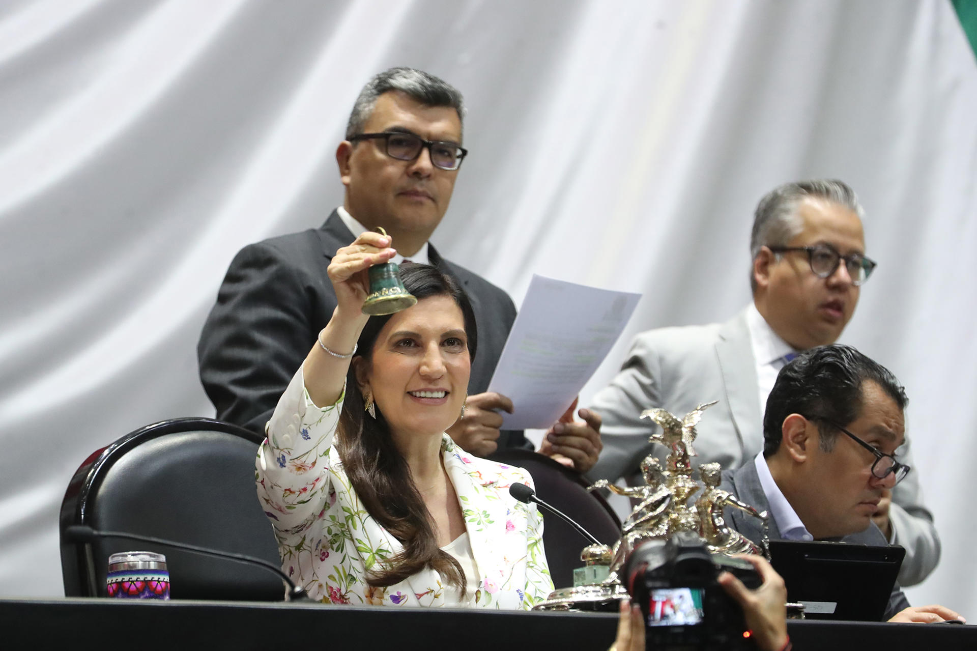 Fotografía cedida hoy, por la Cámara de Diputados, de su presidenta Kenia López durante una sesión de trabajo este miércoles, en Ciudad de México (México). EFE/Cámara de Diputados/SOLO USO EDITORIAL/NO VENTAS/SOLO DISPONIBLE PARA ILUSTRAR LA NOTICIA QUE ACOMPAÑA(CRÉDITO OBLIGATORIO)