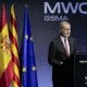 El rey Felipe VI interviene durante la tradicional cena de bienvenida al MWC 2026, que se celebra en el Museu Nacional d'Art de Catalunya este domingo, antes de que este lunes se inaugure en Barcelona el congreso tecnológico.-EFE/ Alejandro García