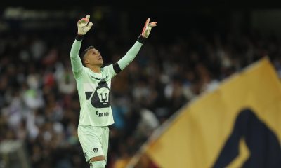 Keylor Navas de Pumas celebra un gol durante un partido del torneo Clausura 2026 de la Liga MX entre Pumas y Monterrey. Imagen de archivo. EFE/Isaac Esquivel