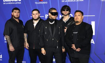 Fotografía de archivo de los integrantes de la banda Fuerza Regida posan en la alfombra azul de los premios Billboard de la Música Latina en el Jackie Gleason Theatre, en Miami Beach (Estados Unidos). EFE/ Marlon Pacheco