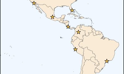 Mapa de los centros de recogida de datos de GALA en América, que ilustra la distribución geográfica de la cohorte del Consorcio Genómica del autismo en ascendencias latinas (GALA, en inglés) elaborada por Marina Natividad, investigadora de la Facultad de Medicina Icahn de Mount Sinai. Foto cedida